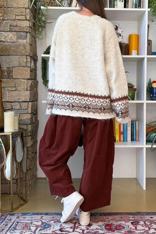 Moorland Fair Isle Knit Oatmeal